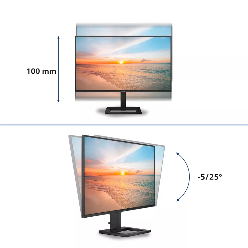 Philips 1000 seeria 27E1N1600AE/00 arvutimonitor 68,6 cm (27 tolli) 2560 x 1440 pikslit Quad HD LCD must