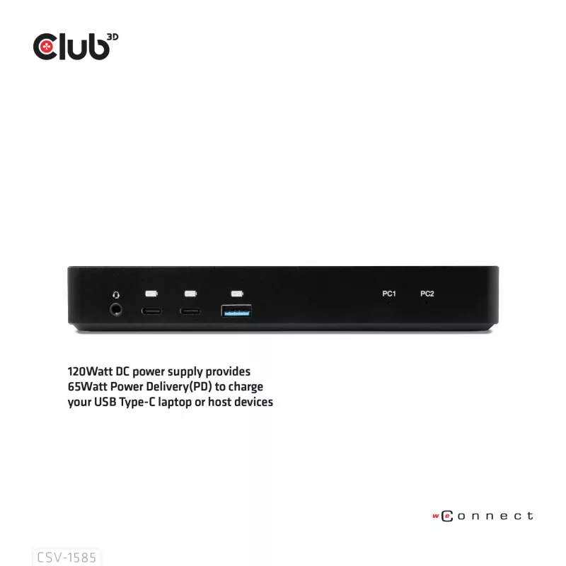 CLUB3D DisplayPort/HDMI KVM Switch/Dock 4K60Hz For USB USB-C inputs