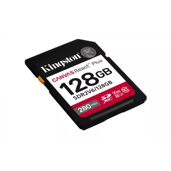 Kingston Technology 128GB Canvas React Plus SDXC UHS-II 280R/100W U3 V60 Full HD/4K jaoks