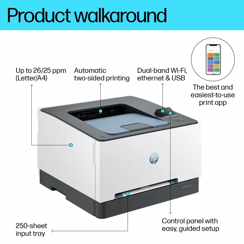 HP Color LaserJet Pro 3202dw, Laser, Värviline, 600 x 600 DPI, A4, 25 ppm, Kahepoolne printimine