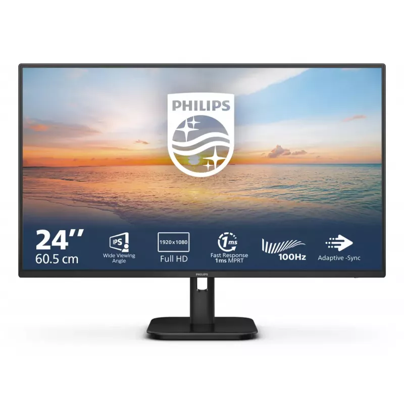 Monitor Philips 1000 seeria 24E1N1100A/00 23.8 tolli LCD Full HD IPS, 1920×1080, 100 Hz, 4 ms, sRGB, HDMI, VGA, kõlarid