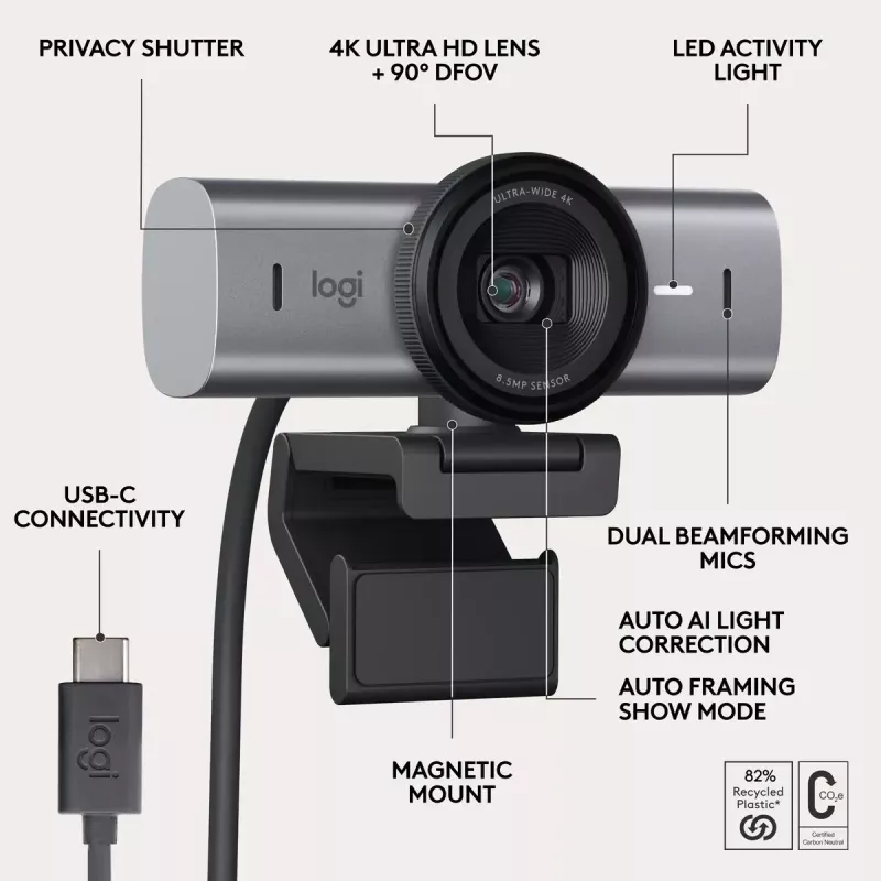 Veebikaamera Logitech MX Brio 705 8.5 MP 4K Ultra HD USB 3.2