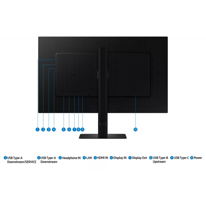 Monitor Samsung S60UD 27 tolli Quad HD IPS LCD 2560×1440, 5 ms, USB 3.2 jaotur, VESA, kõrguse reguleerimine, must