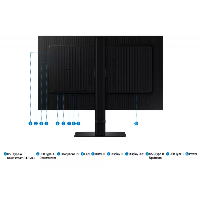 24-tolline Quad HD LCD monitor Samsung S60UD LS24D600UAUXEN — 2560×1440, IPS, 5 ms, USB-C PD 90W, USB 3.2 jaotur, VESA