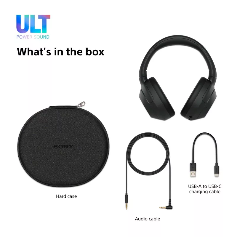 Peakomplekt Sony ULT WEAR monoauralne USB/Bluetooth 5.2, ANC, 30–50 h aku, 3,5 mm, USB‑C laadimine, 255 g