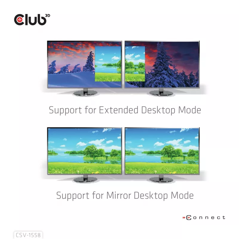 CLUB3D USB-C® jaotur kahele HDMI™ 4K60Hz M/F+PD3.0 100 W