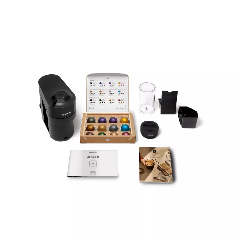 De’Longhi NESPRESSO® Vertuo Pop ENV90.B – Lagritsavärvus, kapselkohvimasin, 0,56 L, Kohvikapsel, 1260 W, Must