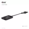 Videopoolitaja Club 3D CSV-1478 USB USB-C (koos USB-A adapteriga) kuni kaks DisplayPort 4K60Hz, Must