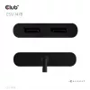 Videopoolitaja Club 3D CSV-1478 USB USB-C (koos USB-A adapteriga) kuni kaks DisplayPort 4K60Hz, Must