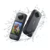 Tegevuskaamera Insta360 X4 — 72 MP, 8K (7680×3840) CMOS, 1/2-tolline sensor, sisseehitatud ekraan, Wi‑Fi, 120 fps, MicroSD, 602 g, must