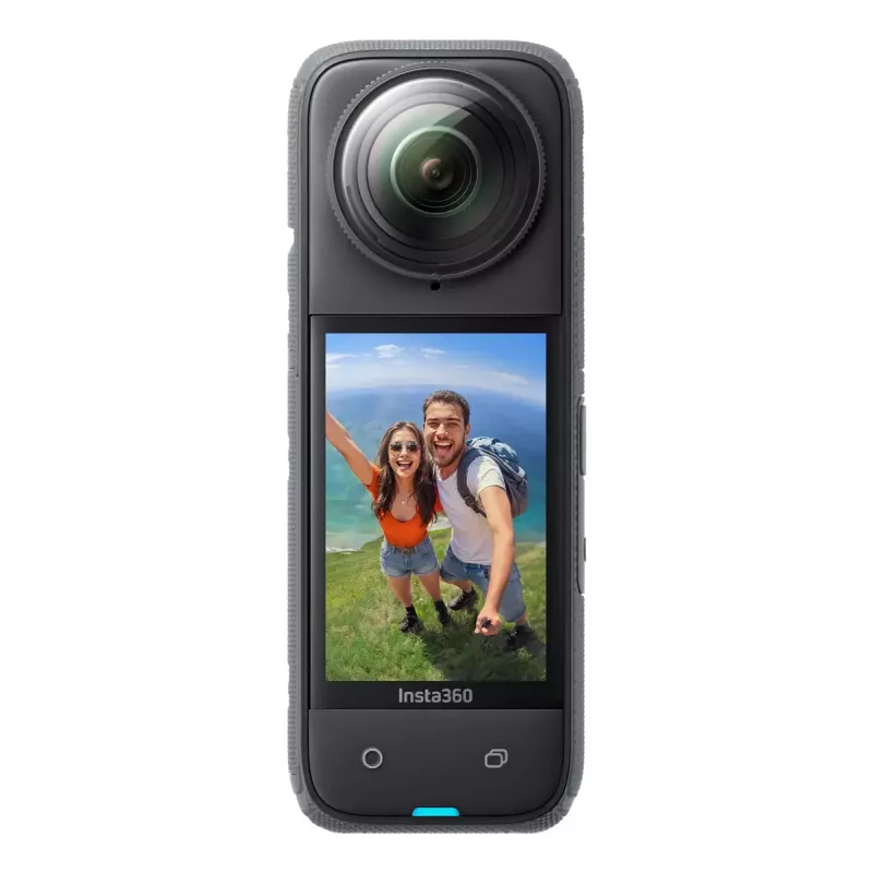 Tegevuskaamera Insta360 X4 — 72 MP, 8K (7680×3840) CMOS, 1/2-tolline sensor, sisseehitatud ekraan, Wi‑Fi, 120 fps, MicroSD, 602 g, must