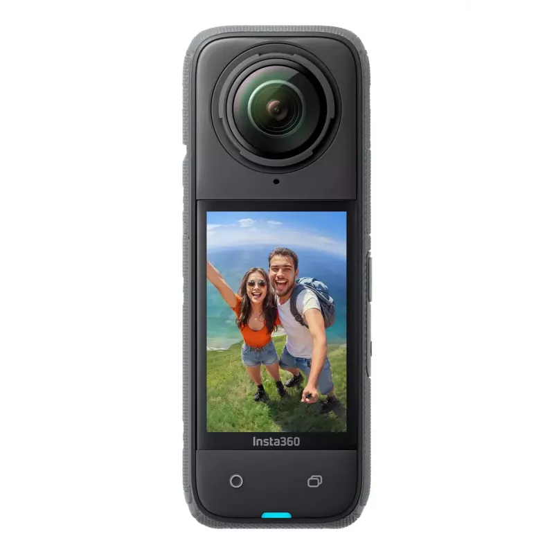 Tegevuskaamera Insta360 X4 — 72 MP, 8K (7680×3840) CMOS, 1/2-tolline sensor, sisseehitatud ekraan, Wi‑Fi, 120 fps, MicroSD, 602 g, must