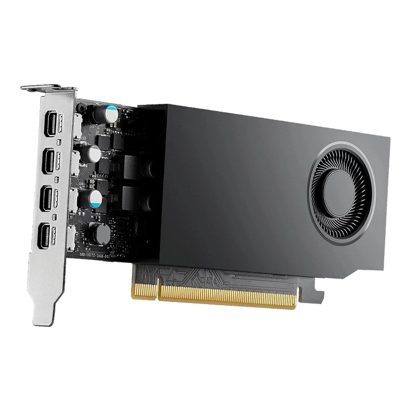 PNY NVIDIA RTX A1000 - 8GB GDDR6 madala profiiliga 4x mDisplayPort 1.4a