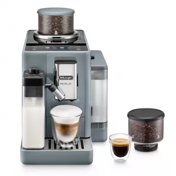 Espressomasin De’Longhi Rivelia EXAM440.55.g — täisautomaatne, 1,4 L veepaak, 250 g veski, 19 baari, TFT puuteekraan