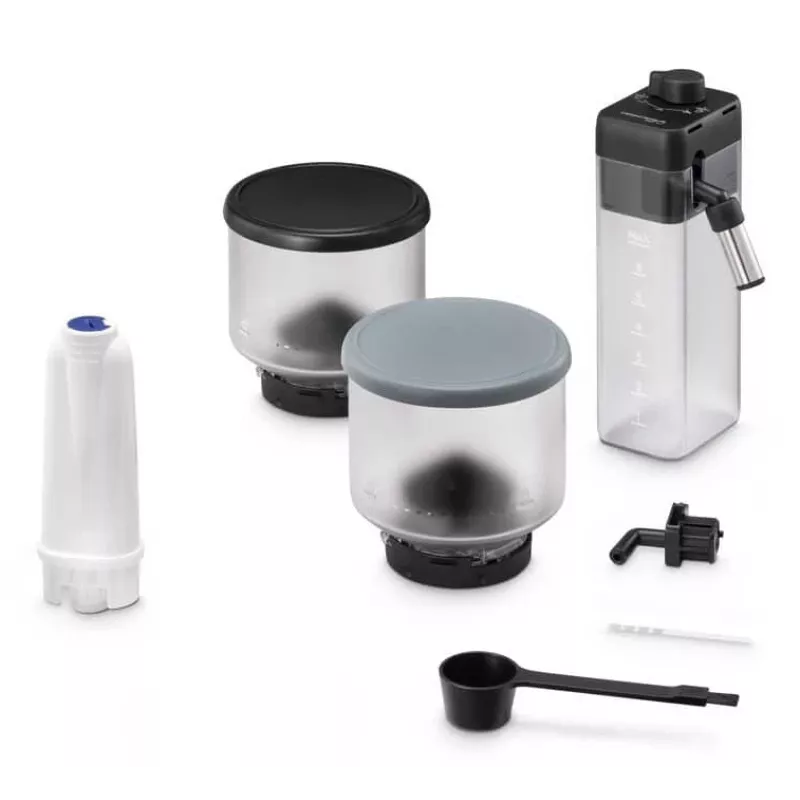 Espressomasin De’Longhi Rivelia EXAM440.55.g — täisautomaatne, 1,4 L veepaak, 250 g veski, 19 baari, TFT puuteekraan