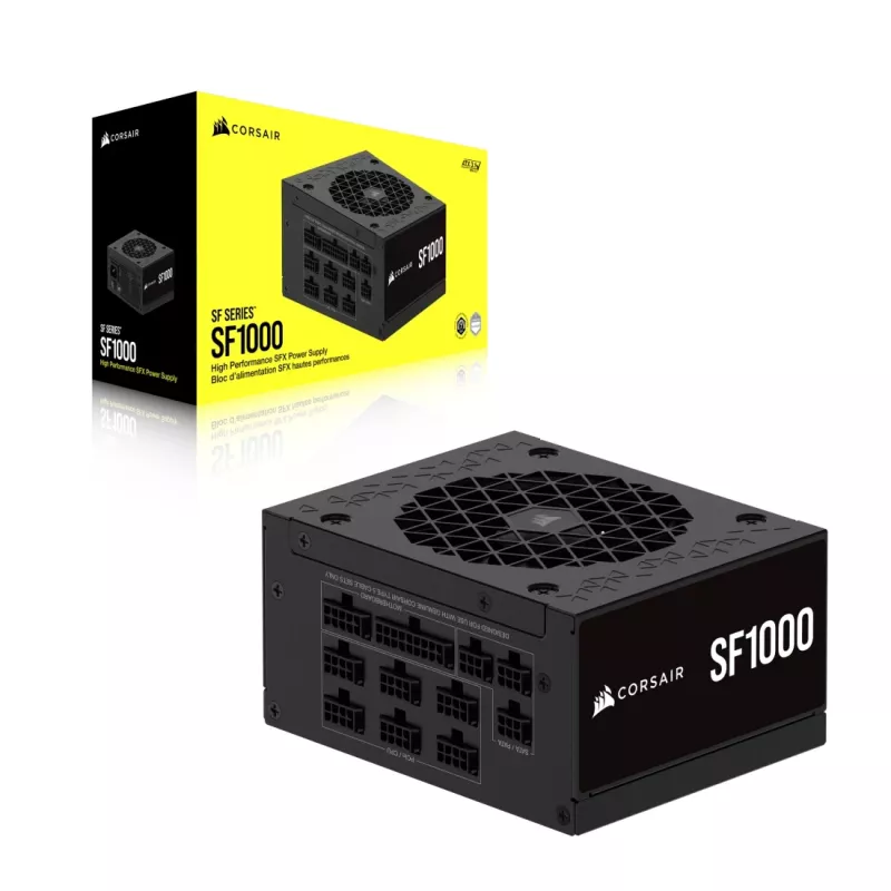 Toiteplokk CORSAIR CP-9020257-EU — 1000 W, 24-pin ATX, 80 PLUS Gold, 140 mm ventilaator, must