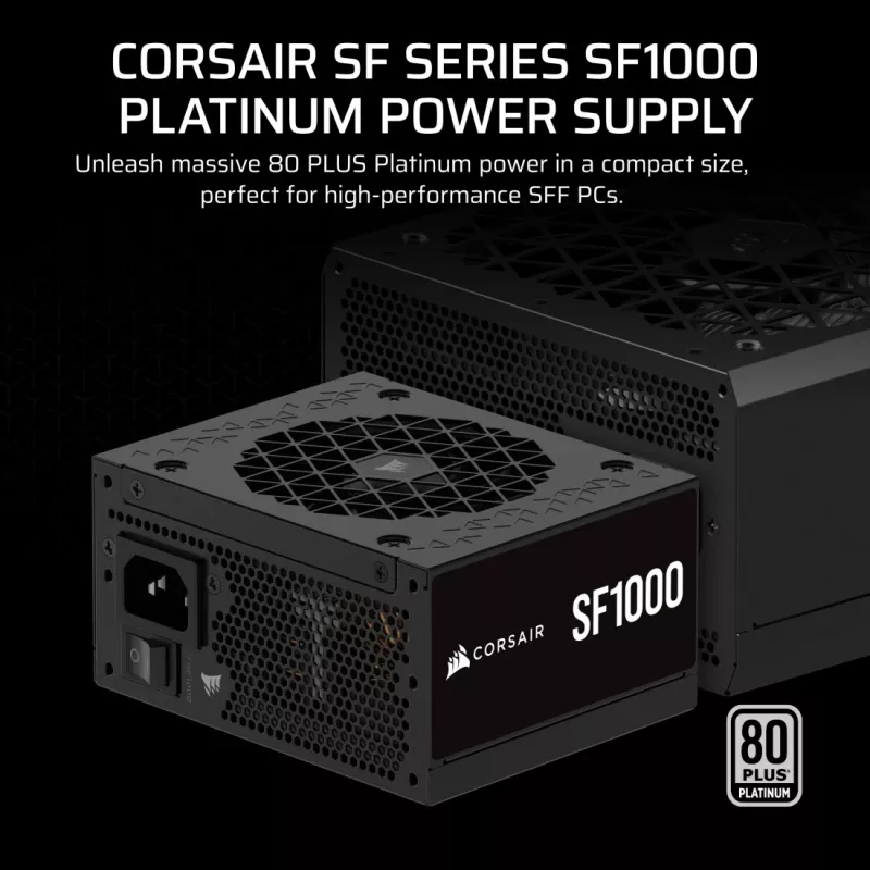 Toiteplokk CORSAIR CP-9020257-EU — 1000 W, 24-pin ATX, 80 PLUS Gold, 140 mm ventilaator, must