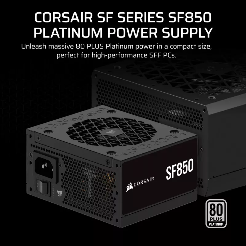 Toiteplokk CORSAIR CP-9020256-EU, 850 W, 24-pin ATX, 80 PLUS Gold, 140 mm ventilaator, must
