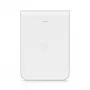 Pöörduspunkt UBIQUITI U7 Pro Wall — Seinale paigaldatav Wi‑Fi 7 AP, 2,4/5/6 GHz, 6 ruumivoogu, 2500 Mbps LAN, PoE (44–57 V), siseruumidesse, valge