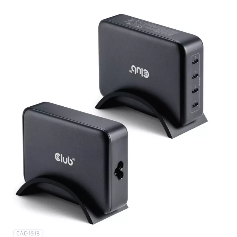 Mobiilseadme laadija CLUB3D CAC-1918 universaalne must AC 4 USB Type-C porti