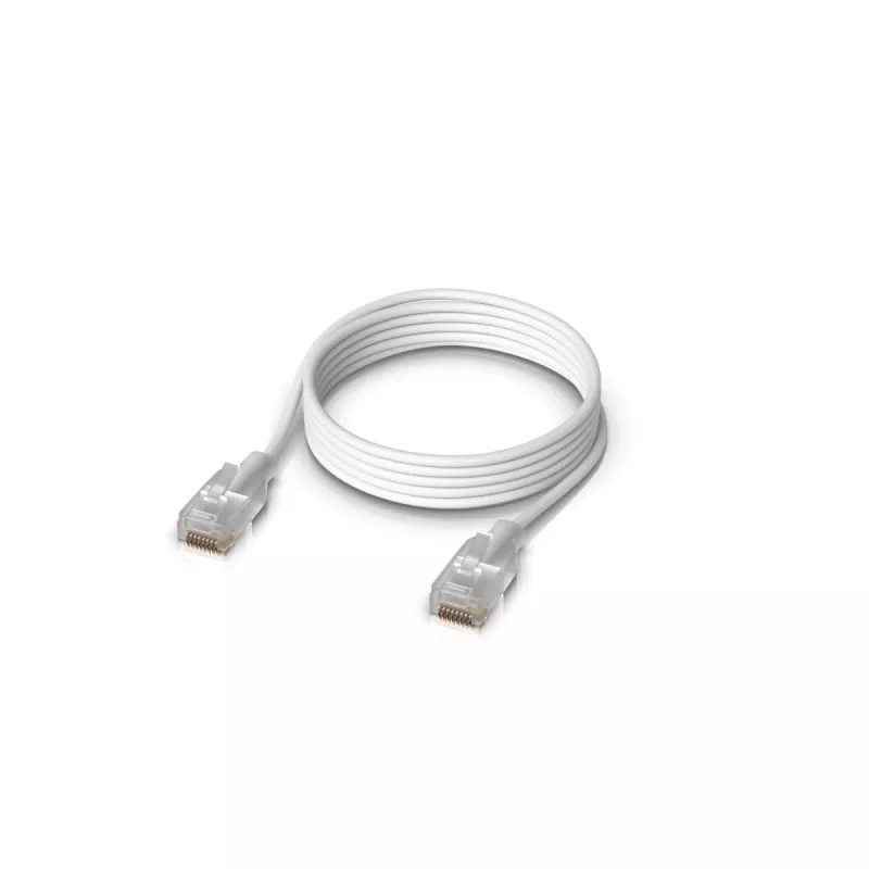Võrguparanduskaabel UBIQUITI UACC-Cable-Patch-EL-1M-W — Cat6, 1 m, 2.5 GbE, PoE++ (4PPoE), läbipaistev, RJ-45 isane-isane