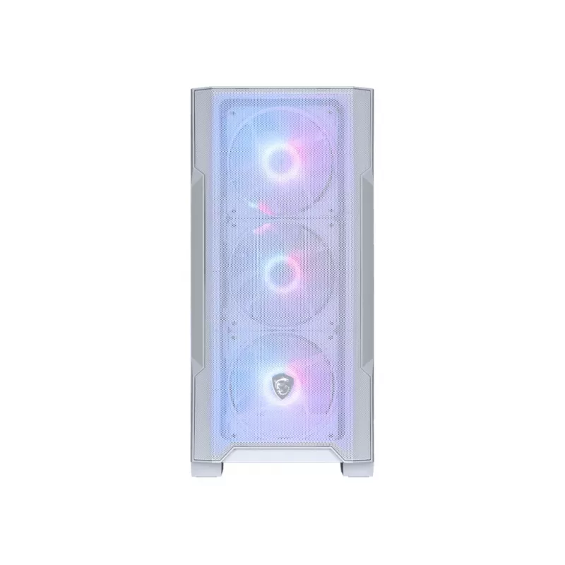 Arvuti korpus MSI MAG FORGE M100R Midi Tower, läbipaistev, valge