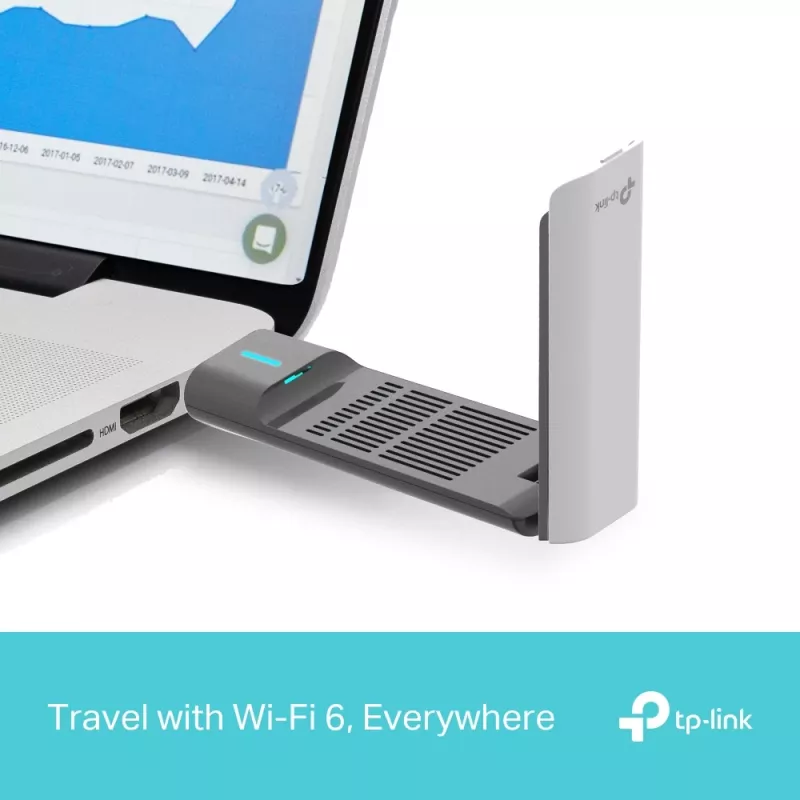 Juhtmevaba USB-adapter TP-Link Archer AX3000 (Archer TX50UH) – kaheribalise Wi‑Fi 6, USB 3.2 Gen1, kuni 3000 Mbps, sisemine antenn, Windows 11