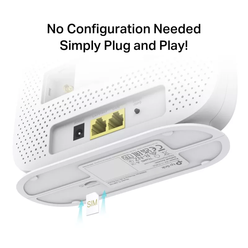 TP-Link 300 Mbps Wireless N 4G LTE ruuter, Wi-Fi 4 (802.11n), ühe sagedusalaga (2,4 GHz), Ethernet LAN, 4G, valge, lauamudel