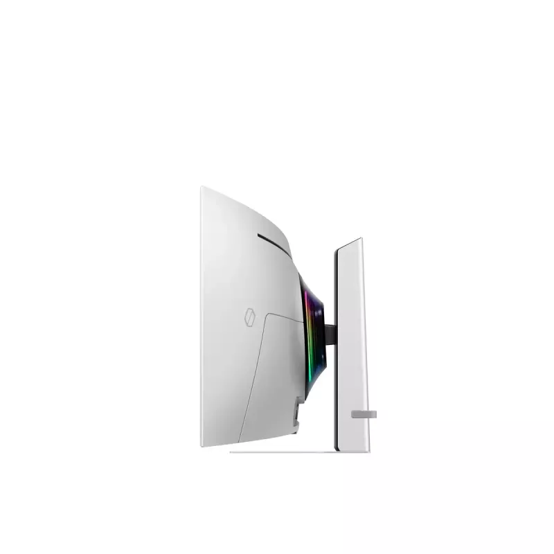 49-tolline OLED kõver monitor Samsung S49DG934SU — 5120×1440 Dual QHD, 32:9, 0,03 ms, USB-hub, VESA, kõrguse reguleerimine, hõbedane