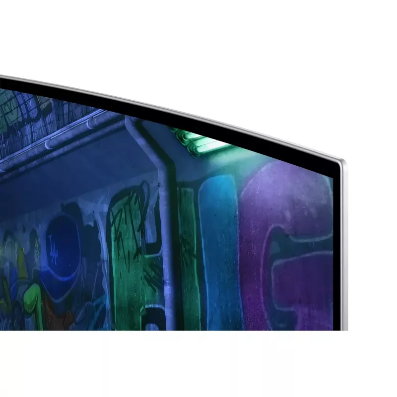 49-tolline OLED kõver monitor Samsung S49DG934SU — 5120×1440 Dual QHD, 32:9, 0,03 ms, USB-hub, VESA, kõrguse reguleerimine, hõbedane