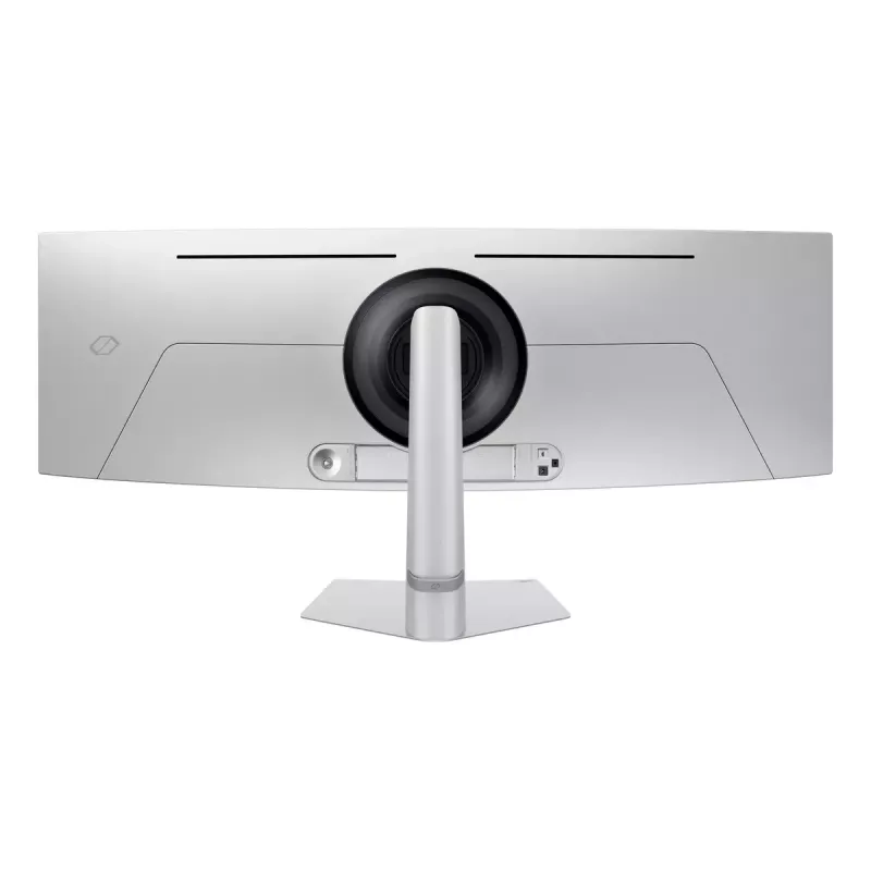49-tolline OLED kõver monitor Samsung S49DG934SU — 5120×1440 Dual QHD, 32:9, 0,03 ms, USB-hub, VESA, kõrguse reguleerimine, hõbedane