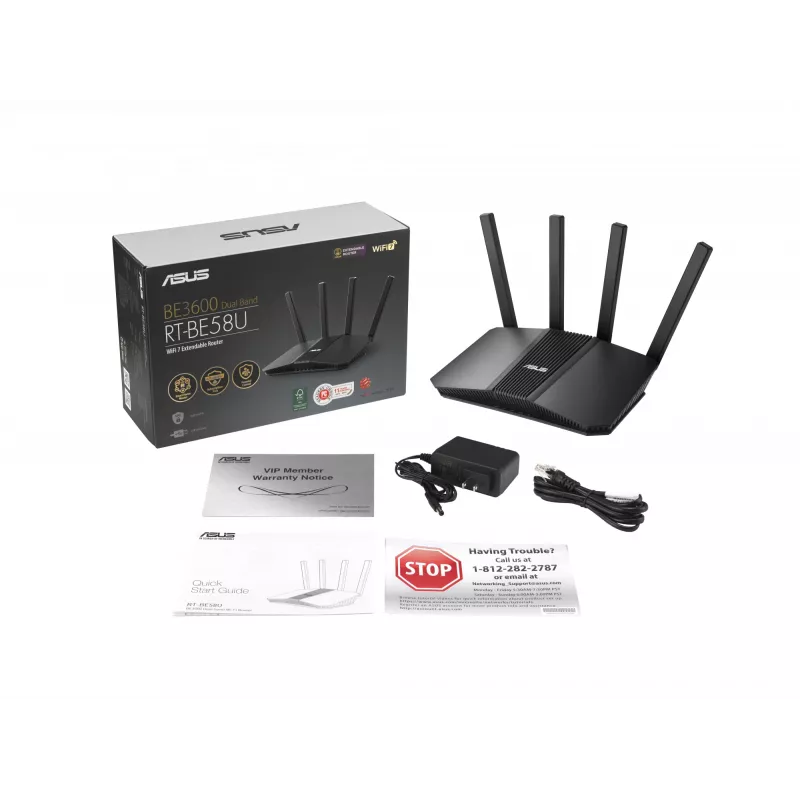ASUS RT-BE58U V2 juhtmevaba ruuter 2.5 Gigabit Ethernet Kaheribaline (2.4 GHz / 5 GHz) Must