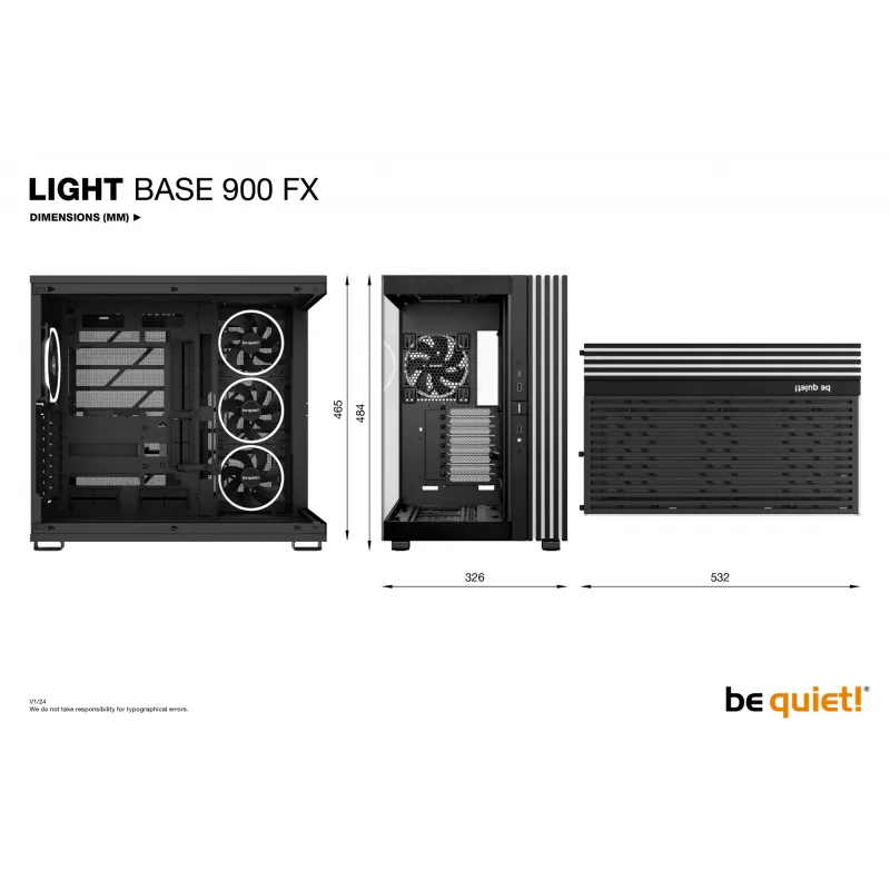 Korpuse komplekt be quiet! LIGHT BASE 900 FX Full Tower Must