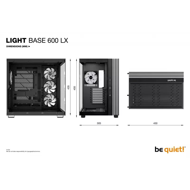 Arvuti korpus be quiet! LIGHT BASE 600 LX Midi Tower Must