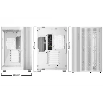 Arvuti korpus be quiet! LIGHT BASE 600 DX White Midi Tower, ATX/microATX/Mini-ATX, klaasist külg, RGB esipaneel, USB-C