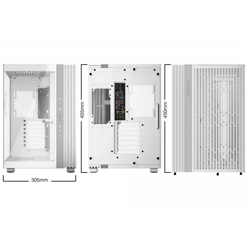 Arvuti korpus be quiet! LIGHT BASE 600 DX White Midi Tower, ATX/microATX/Mini-ATX, klaasist külg, RGB esipaneel, USB-C