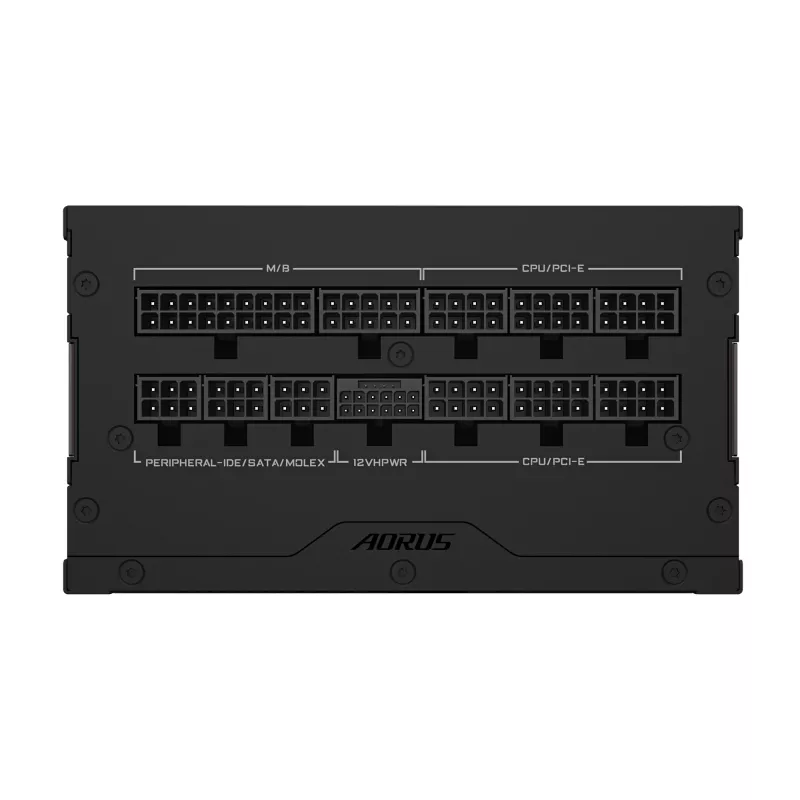 GIGABYTE AORUS ELITE P1000W ICE toiteplokk - PCIe 5.0, 80 PLUS Platinum, täielikult modulaarne disain, 120 mm ventilaator, ATX 3.0 ühilduv, EU pistik