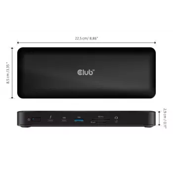 CLUB3D CSV-1583 sülearvuti dokk/portide replikaator Juhtmega Thunderbolt 4 Must