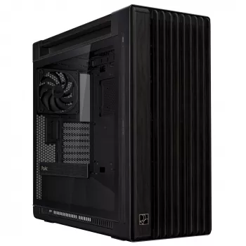 PC Case ASUS ProArt PA602 Wood Edition Midi Tower Must — Puit, ATX/EATX tugi, karastatud klaas, 4×3,5 tolli / 8×2,5 tolli, GPU kuni 450 mm