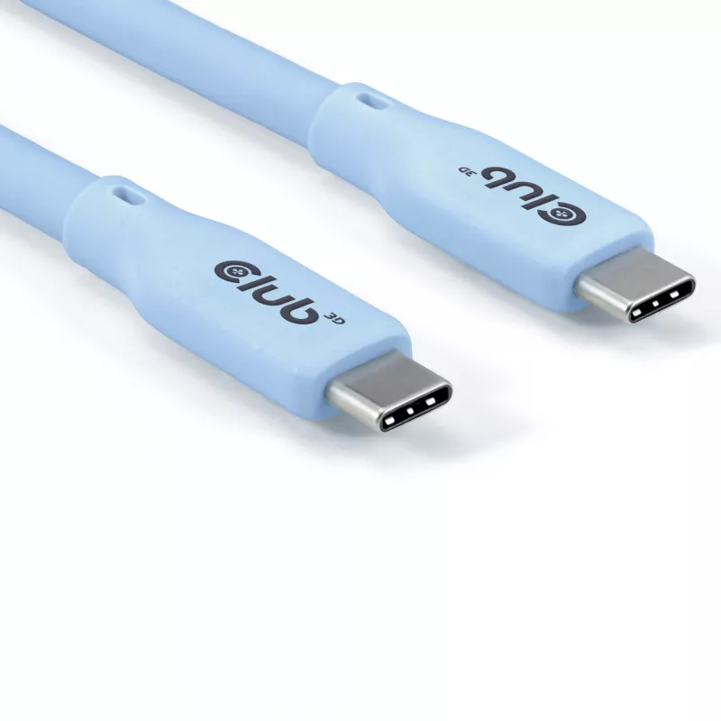 CLUB3D USB C kaabel sinine, 2 m, USB C, USB C, USB4 Gen 2x2, 20 Gbit/s, sinine