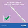 USB-C kaabel CLUB3D CAC-3001 2 m USB4 Gen 3x2 valge