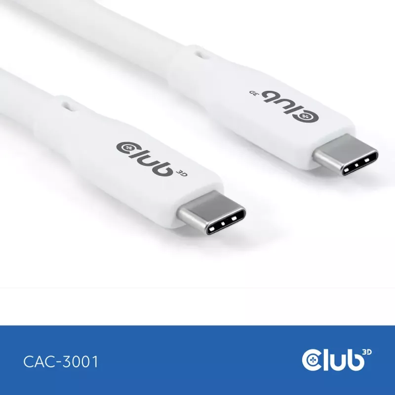 USB-C kaabel CLUB3D CAC-3001 2 m USB4 Gen 3x2 valge