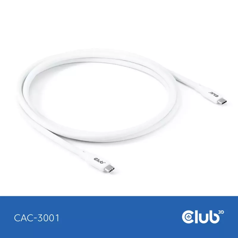 USB-C kaabel CLUB3D CAC-3001 2 m USB4 Gen 3x2 valge