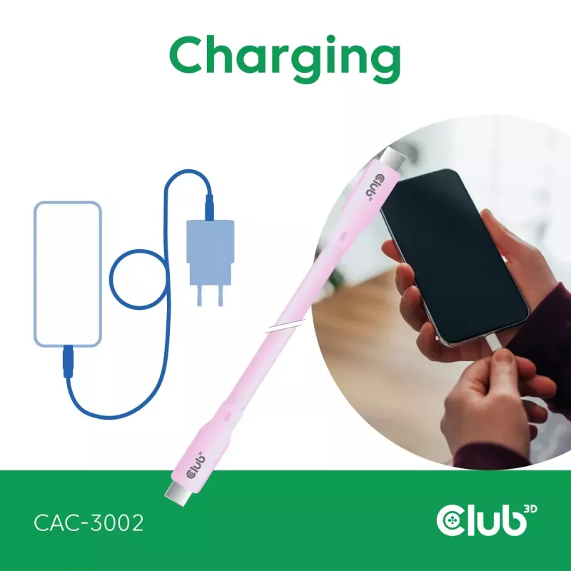 USB-C kaabel CLUB3D CAC-3002 2m USB4 Gen 3x2 Roosa