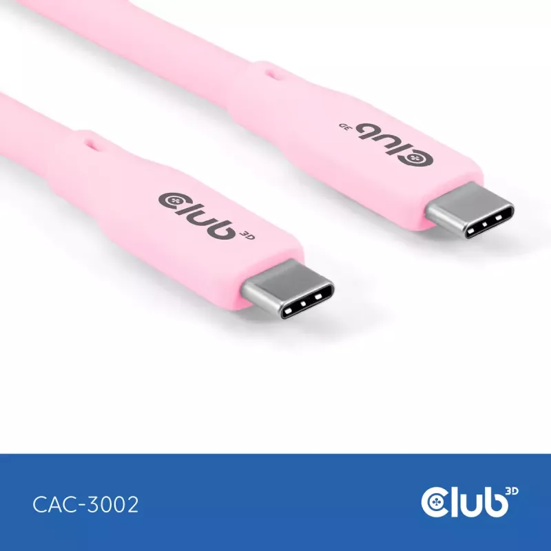 USB-C kaabel CLUB3D CAC-3002 2m USB4 Gen 3x2 Roosa