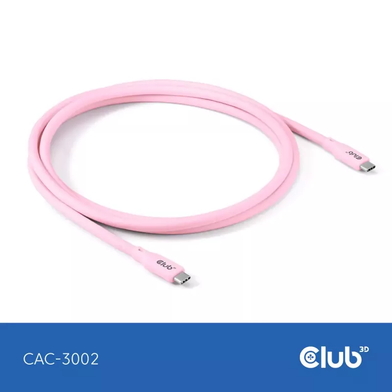 USB-C kaabel CLUB3D CAC-3002 2m USB4 Gen 3x2 Roosa