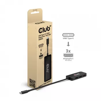 CLUB3D USB-C® kolmele DisplayPort™ 4K60Hz