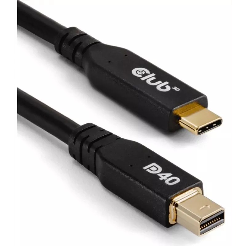 CLUB3D CAC-1561 DisplayPort kaabel 2 m Mini DisplayPort USB USB-C Must