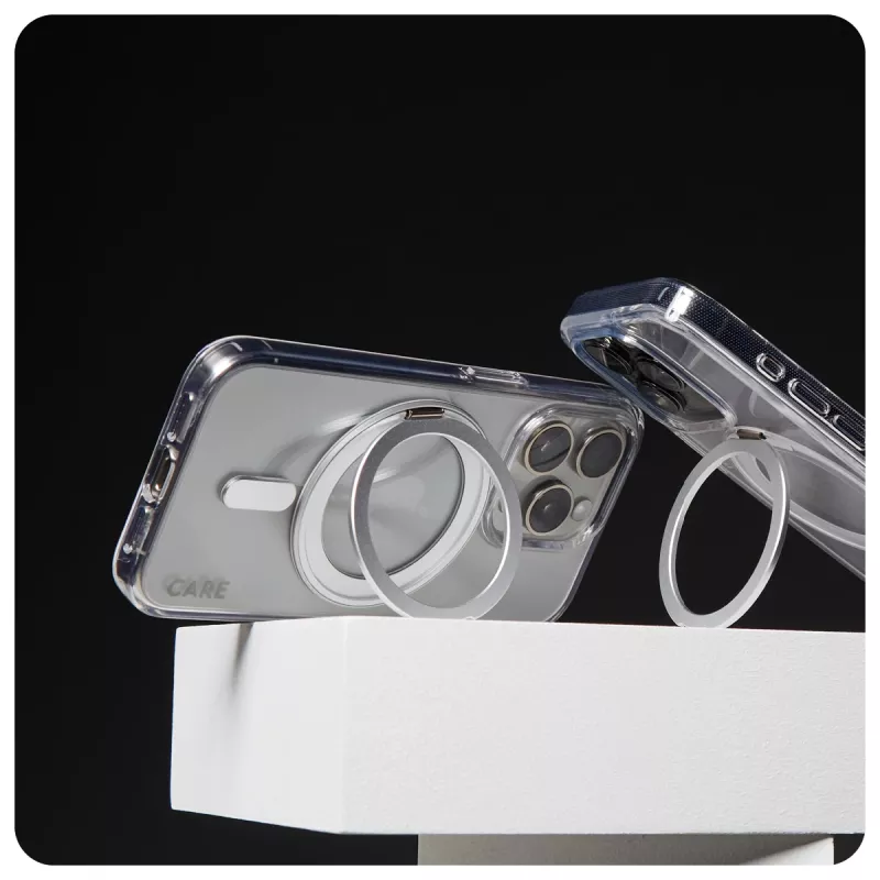 PanzerGlass CARE™ by ® läbipaistev ümbris hõbedase jalatoe ja MagSafe'iga iPhone 16 Pro Maxile