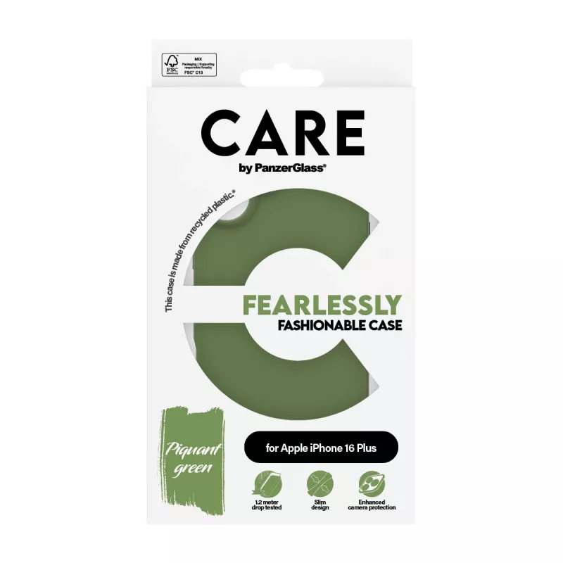 Cover PanzerGlass CARE by ® moodne ümbris roheline iPhone 16 Plus